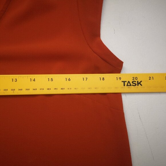 DR2 Ladies Size Small Orange Straight Fit Cap Sleeves V-neck w/ Tie Blouse - Picture 7 of 8